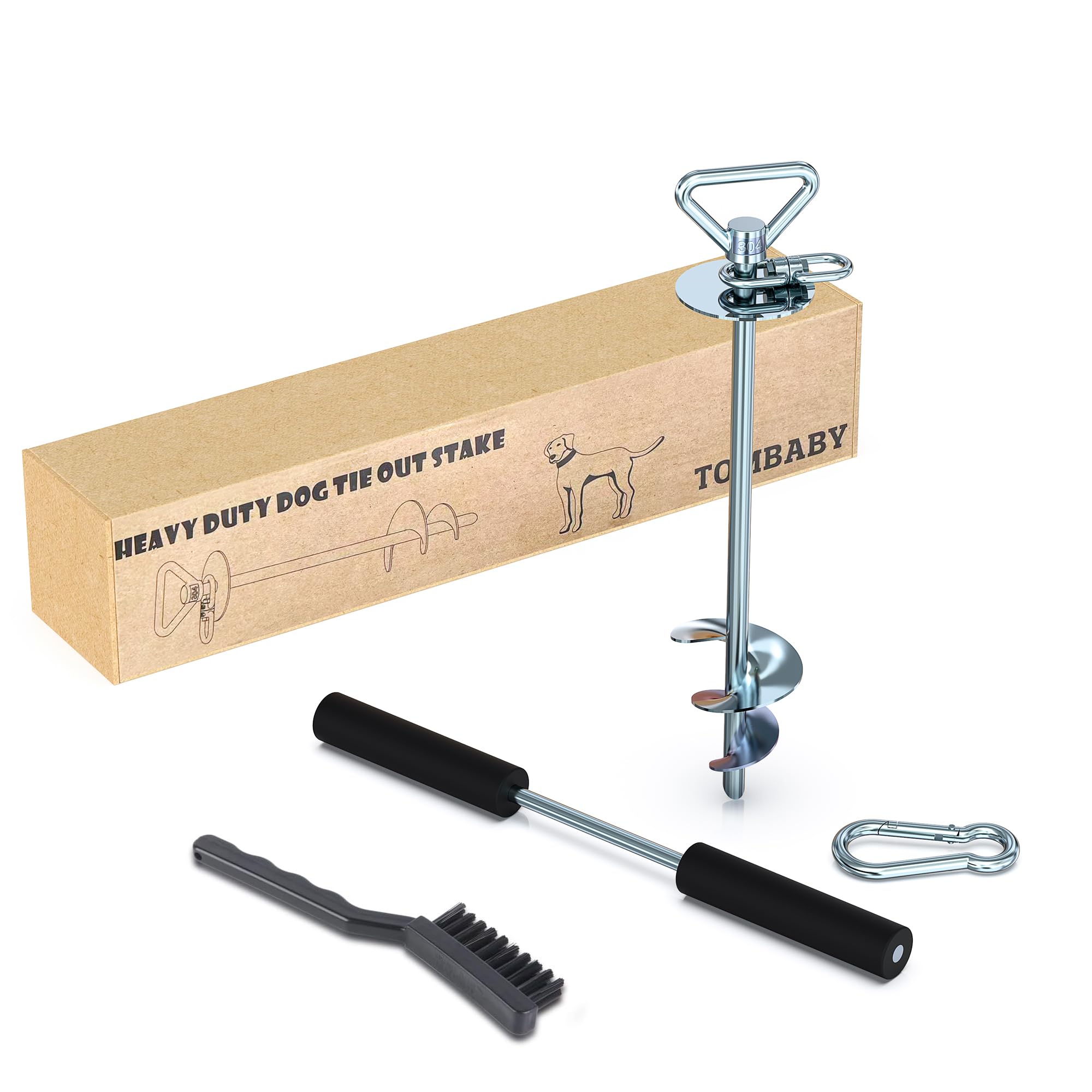 Vite A Spirale Per Terra Palo Per Cani Da Campeggio - Ancoraggio A Vite, Girevole 360°, In Acciaio, Per Tutte Le Razze Palo Fisso Giardino - Foto 6