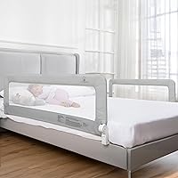 Vista 24 de ComfyBumpy Paquete de 1 riel de cama para niños pequeños de 35.5 pulgadas de largo x 19.5 pulgadas de alto, rieles de cama para niños pequeños, Azul