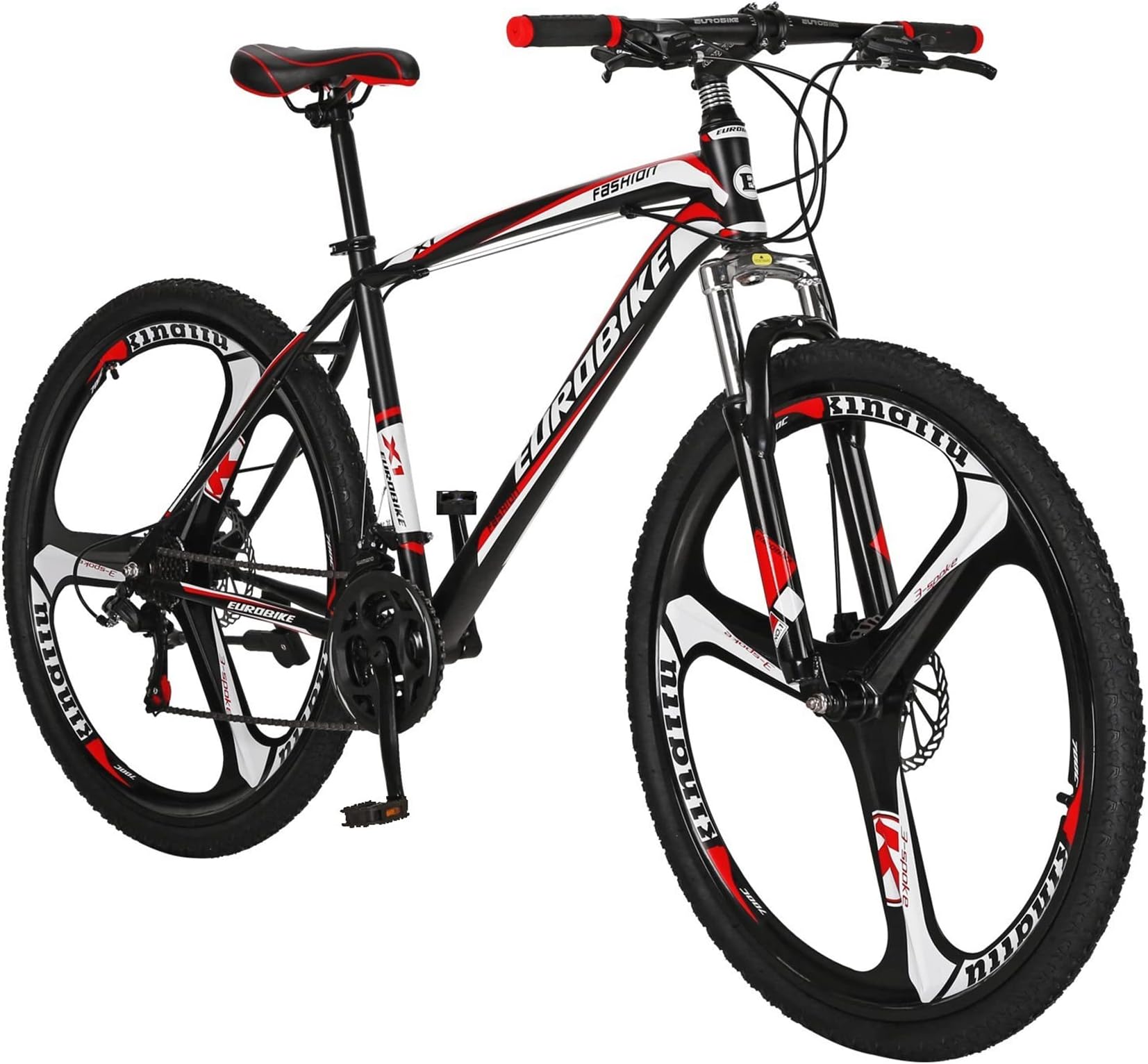 Eurobike X1 Mountain Bike, 21 Speed Mountain Bicycle 27.5 Inch,Front Suspension MTB Bikes for Men/Women,Muti Colors