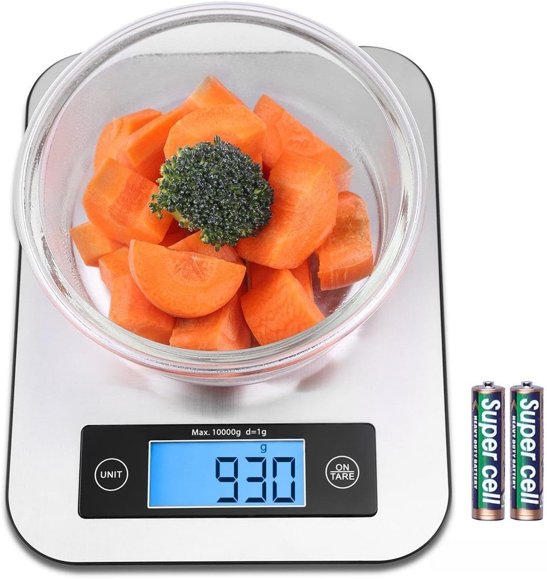 Digital Kitchen Food Scale, Small Cooking Scale with Stainless Steel Panel, Fast Unit Switching Kitchen Weighing Scale, Holds Up to 11 Ibs/5 Kg (Silver)