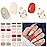 DUKASOU Semi Cured Gel Nail Strips, Flash Pink | 28 PCS Solid Color Gel Nail Strips Works with UV Light, Salon Quality Nails Stickers Full Nails Wraps