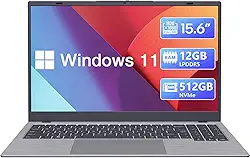 2023 Newest Laptop Computer, 15.6' 12GB LPDDR5 RAM 512GB NVMe SSD Laptop, Intel Core N95 Processor up to 3.4GHz, FHD IPS Screen, Windows 11 Laptop, 2.4G/5G WiFi, BT 5.0, RJ45, USB-C, Webcam