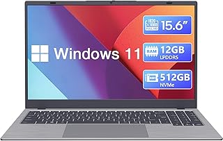 2023 Newest Laptop Computer, 15.6" 12GB LPDDR5 RAM 512GB NVMe SSD Laptop, Intel Core N95 Processor up to 3.4GHz, FHD IPS Screen, Windows 11 Laptop, 2.4G/5G WiFi, BT 5.0, RJ45, USB-C, Webcam