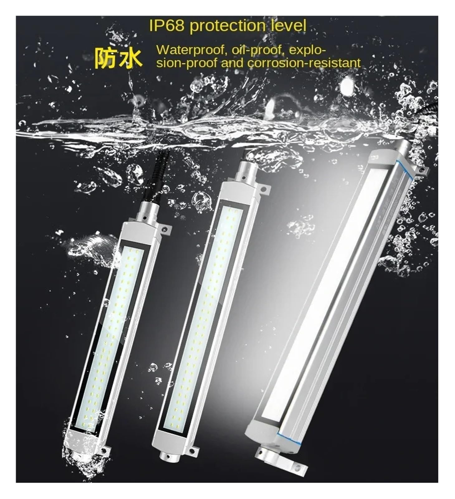Lampa warsztatowa LED do frezarek CNC 24V/220V, wodoodporna, olejoodporna, IP67, długa lampa robocza do tokarki Odporność na uderzenia(6W Length 280mm,110-220V)