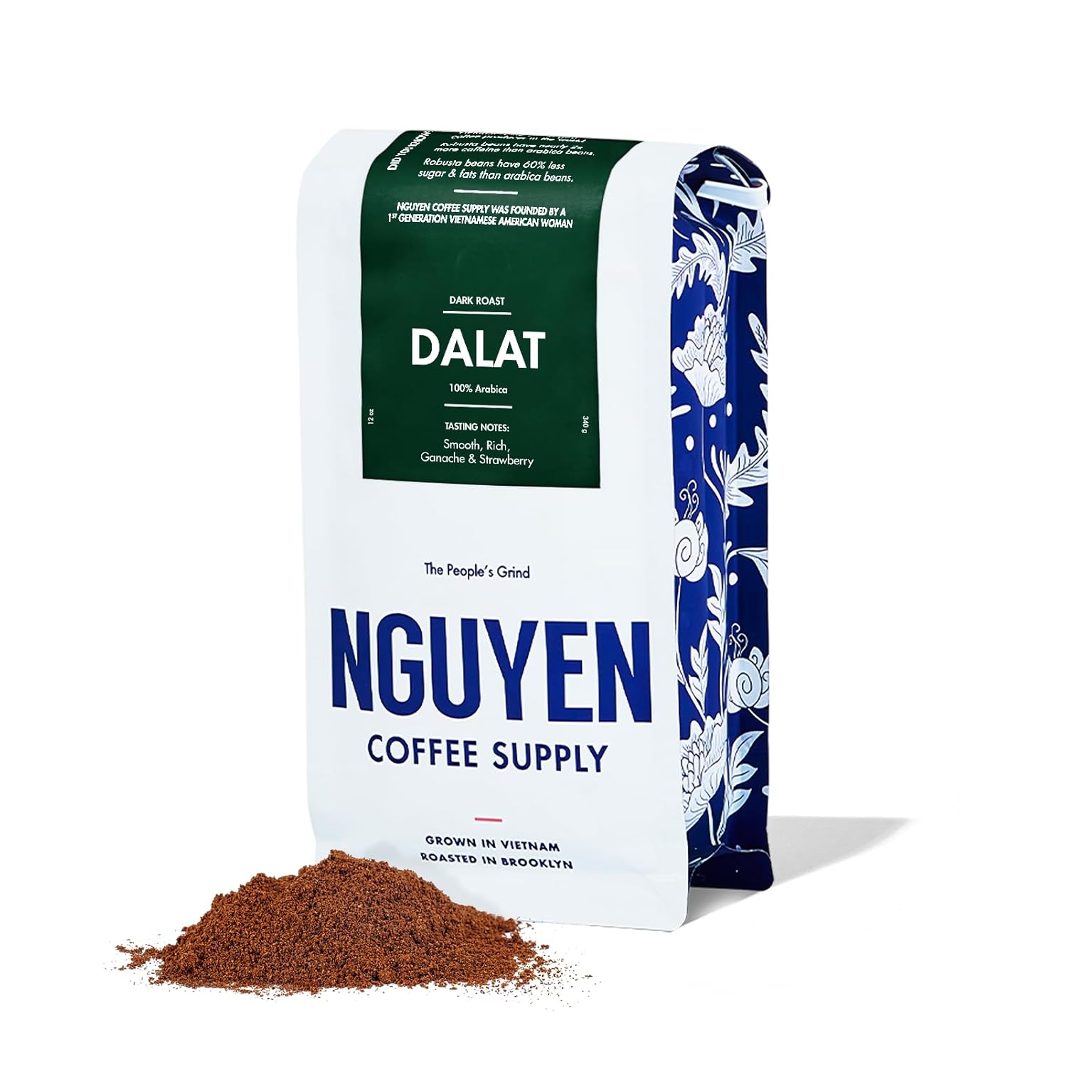 Nguyen Coffee Supply - Hanoi Robusta: Dark Roast Premium Ground Coffee Beans, Vietnamese Single Origin, Direct Trade, Low Acid with High Caffeine Content, Roasted in Brooklyn [5 lb Bag]