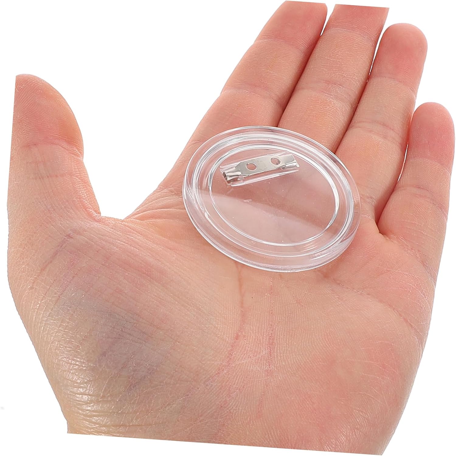 jojofuny 25pcs Acrylic Button Pin Badge Craft Supply Round Photo Frame for School Projects Badge Buttons for Creative Crafts