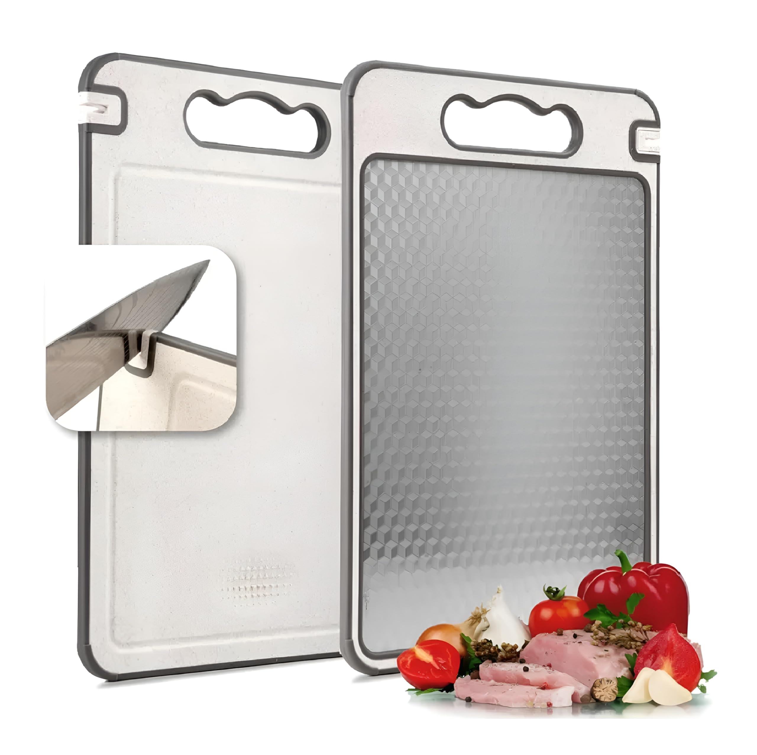 Double Sided Cutting Board with Knife Sharpener -1 Double Sided Cutting Board with Knife Sharpener -1