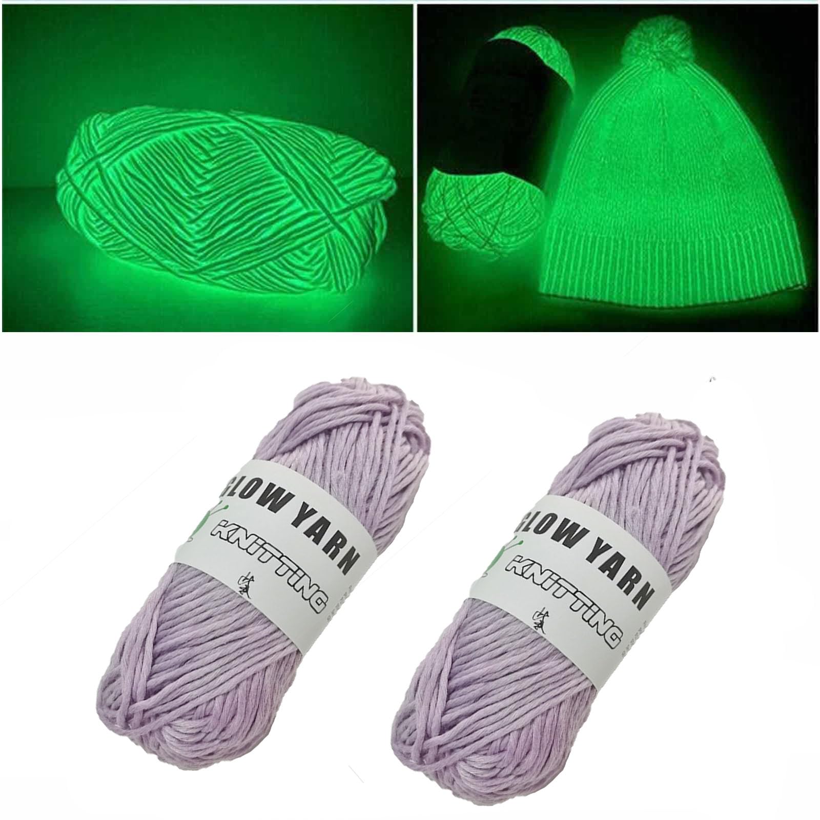 NAUXIU Glow In The Dark Yarn,Fil À Tricoter Lumineux,pelotes De Laine