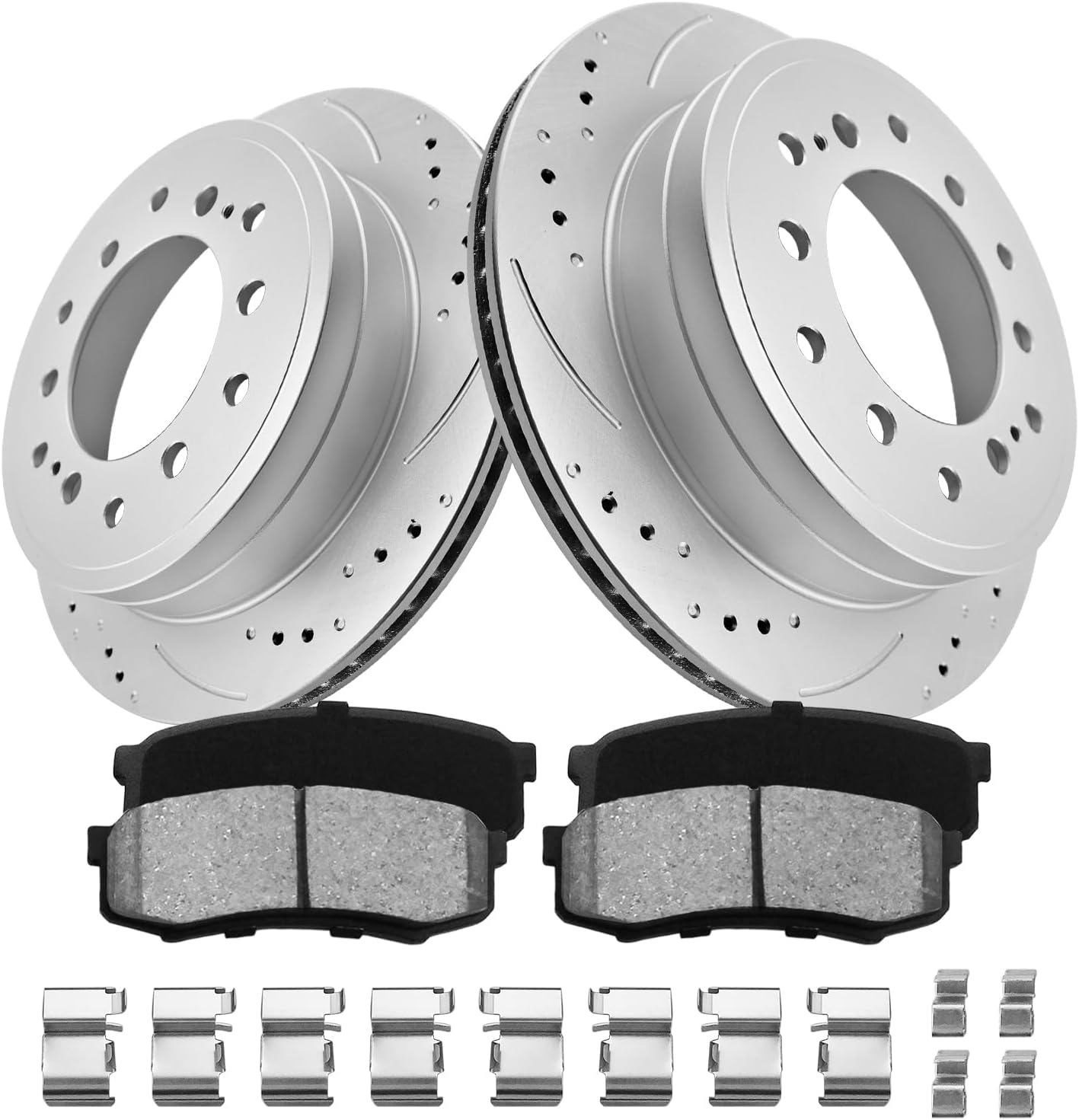Anpulsero Automotive Replacement Brake Kits Rear Brake Pads and Rotors Kit Compatible with 2003-2009 Toyota 4Runner, 2001-2007 Sequoia, Brakes and Rotors Geomet 31294 D606-7487 Brake Kit （12.3in）