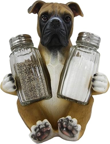 Ebros Gift Cachorro de cervatillo realista, para abrazar, salero y pimentero, estatua decorativa de 6.25 pulgadas de alta resina para perros,