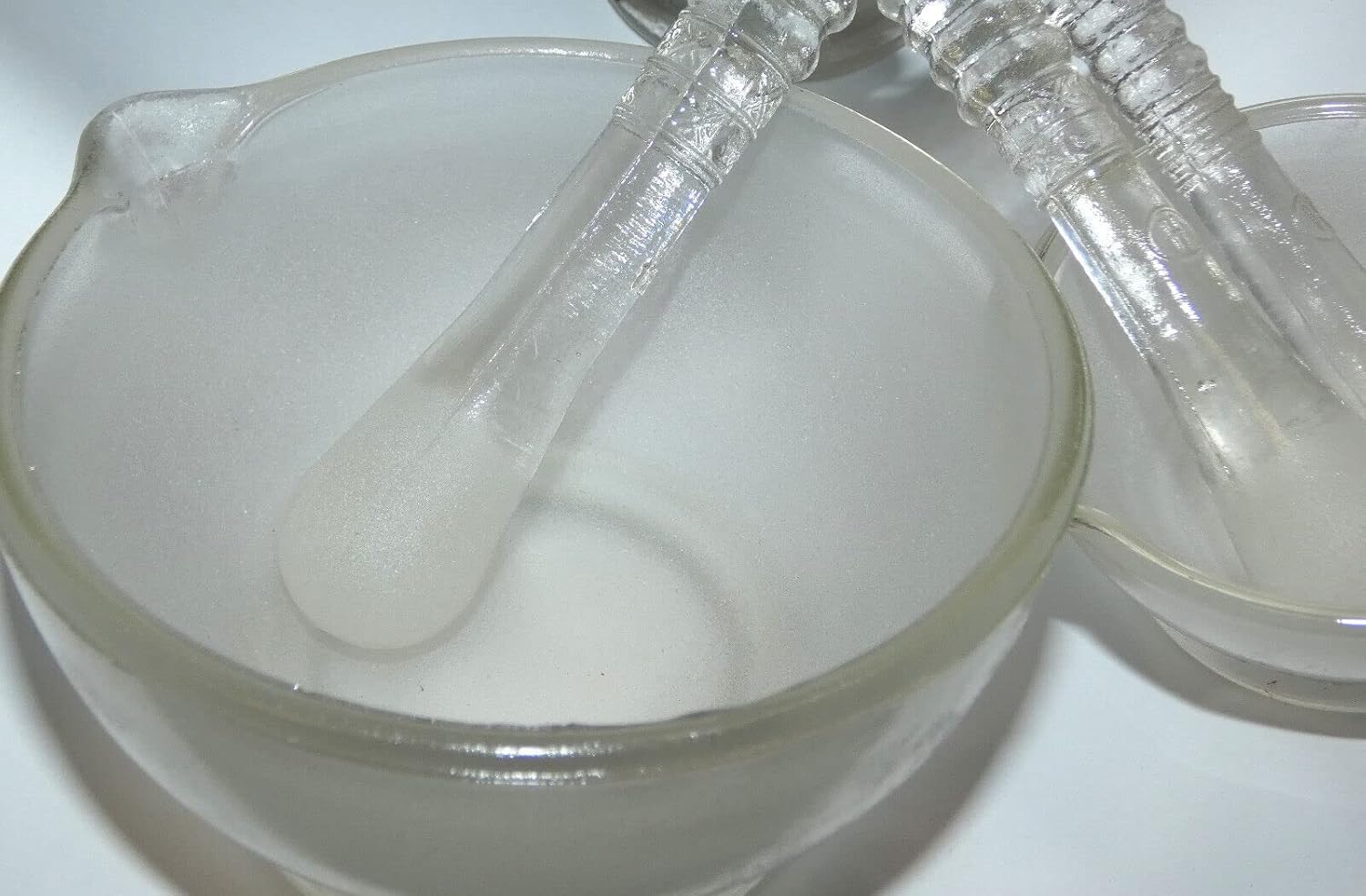 Glass Mortar and Pestle Sets, Three Sets, Diameter 3"/3.5"/4.5", Volume 4/7/16 oz