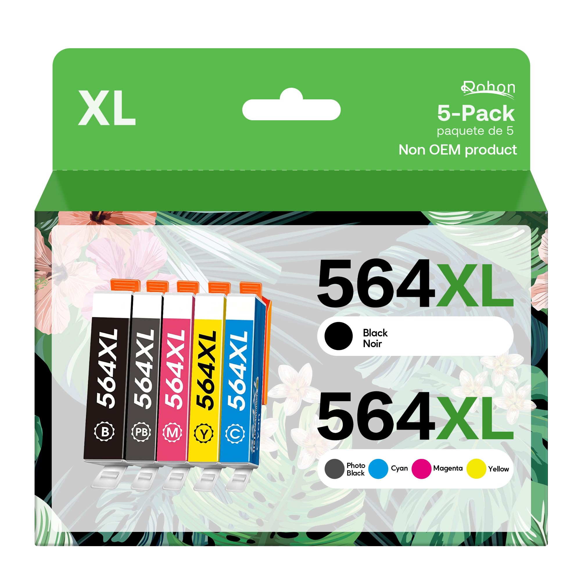 Rohon 564XL 564 Compatible Ink Cartridge Replacement for 564XL Ink Cartridges for HP Printers Photosmart 7520 6525 6520 3520 5520 DeskJet 3520 3522(
