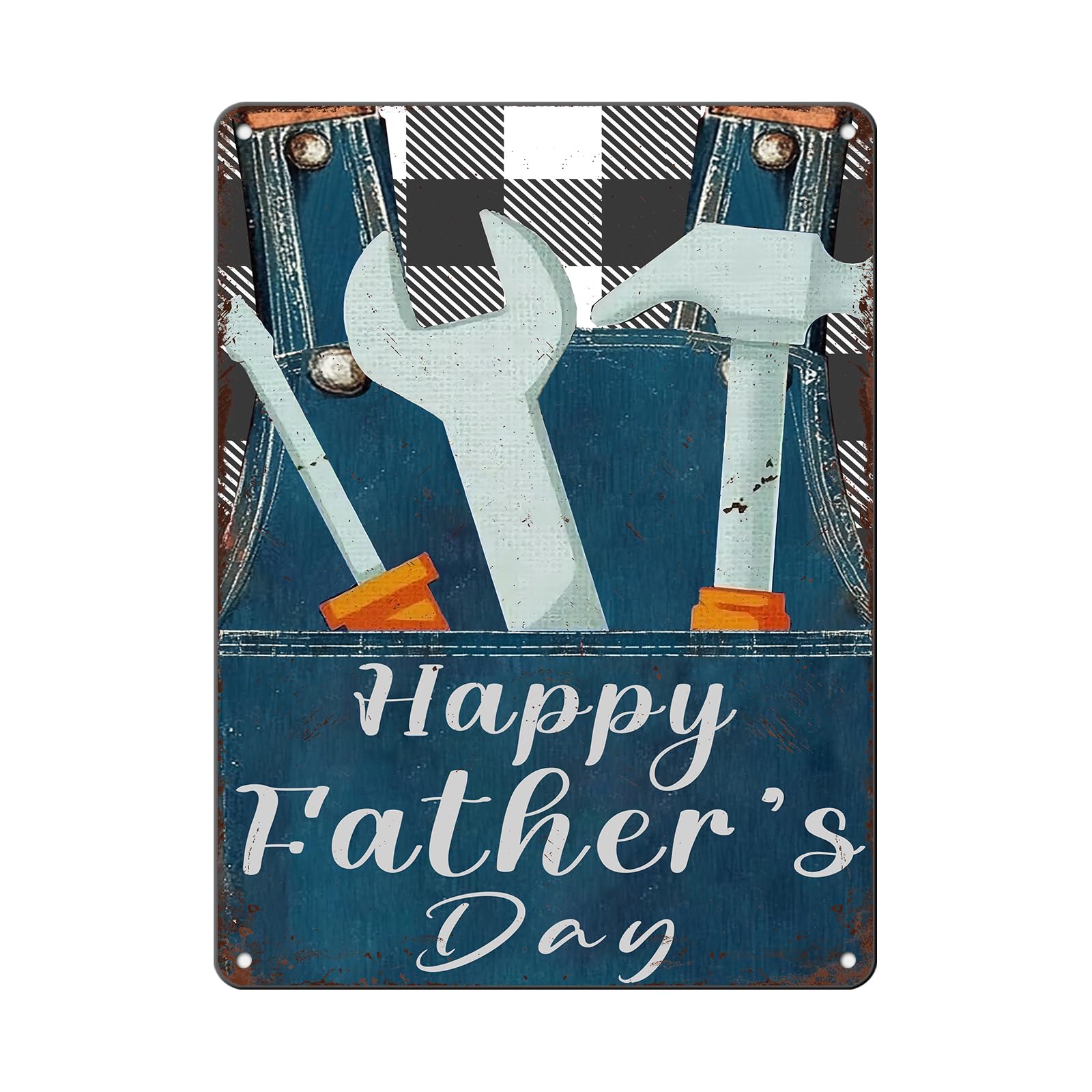 Anceky Funny Metal Tin Sign Happy Father'S Day Sign Vintage Wall Decor for Kitchen Home Yard Outside Cafe 12×16 Inch