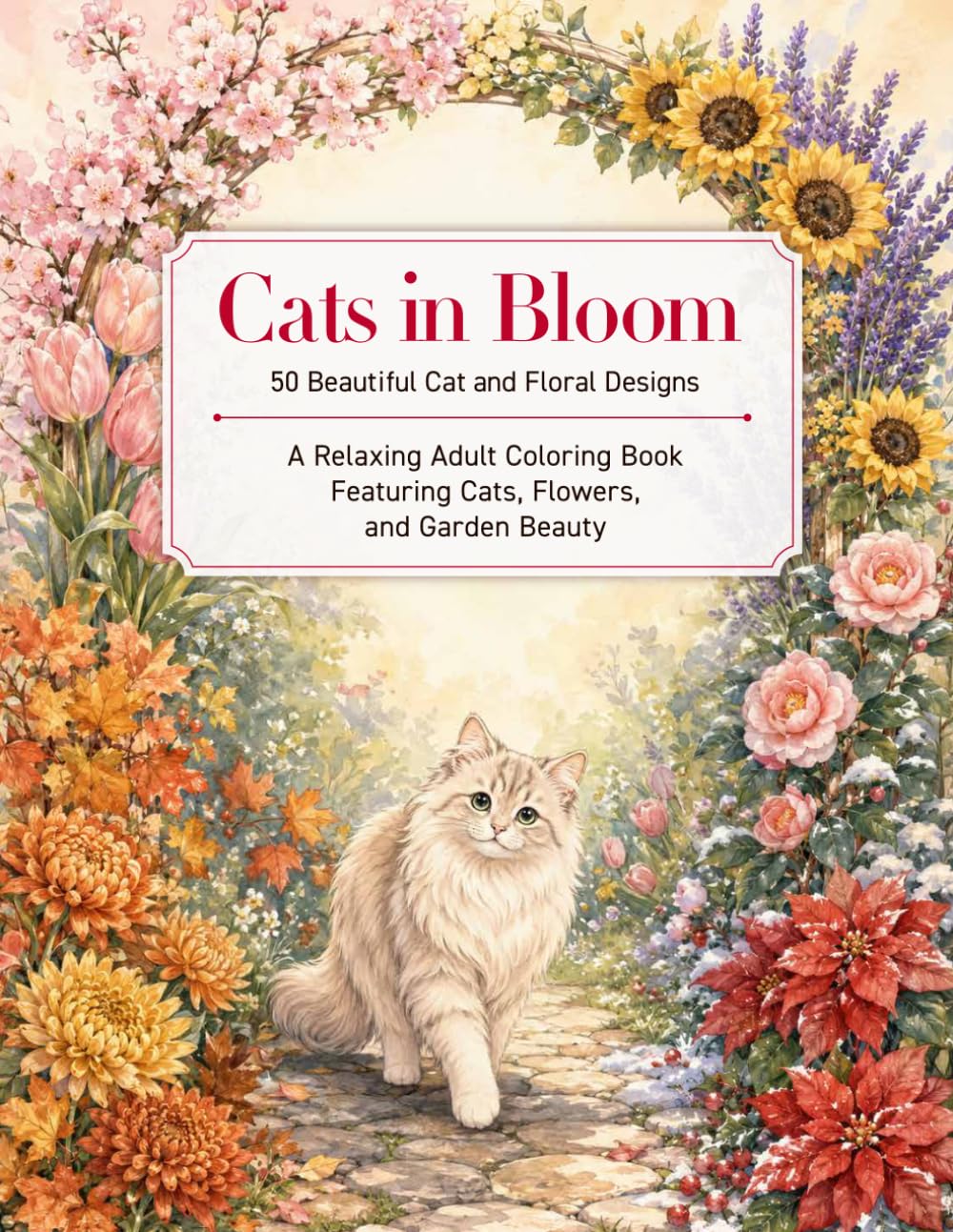 Cats in Bloom: 50 Beautiful Cat and Floral Designs