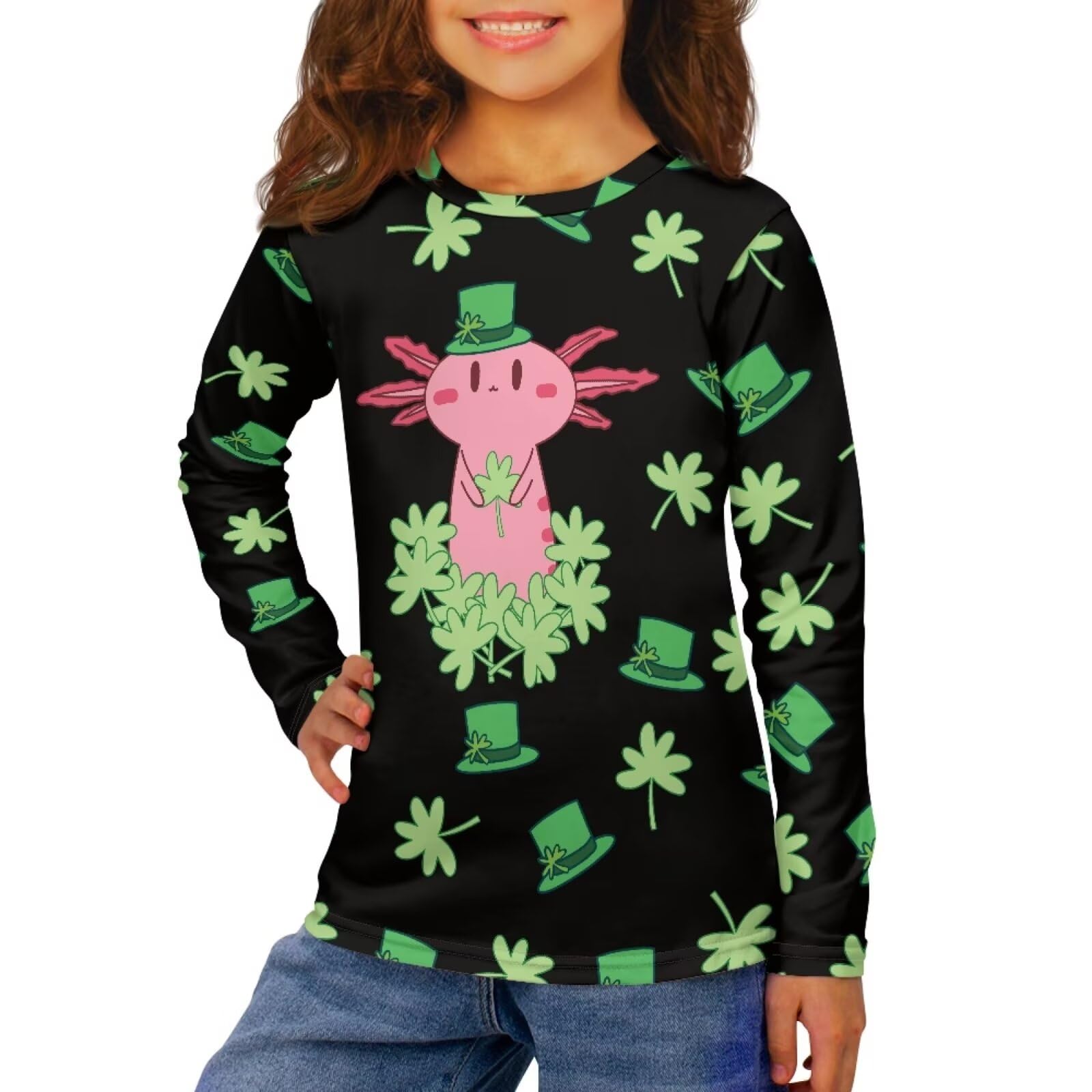Long Sleeve Shirts for Girls Winter Tops 3-16t Cartoon T Shirts for Fall Clothes