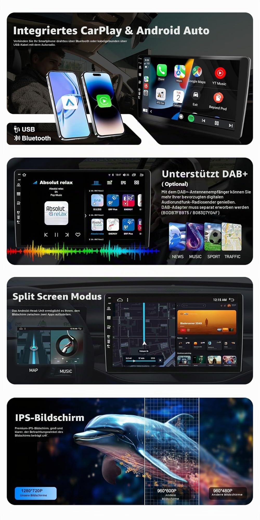 Android 15 IPS Autoradio Passt für Mitsubishi ASX (2010-2019) - Eingebautes CarPlay Android Auto - KOSTENLOS Rückfahrkamera - 2G+32G - 10.1 Zoll 2 Din - DSP DAB Lenkradsteuerung 4G Fast-Boot