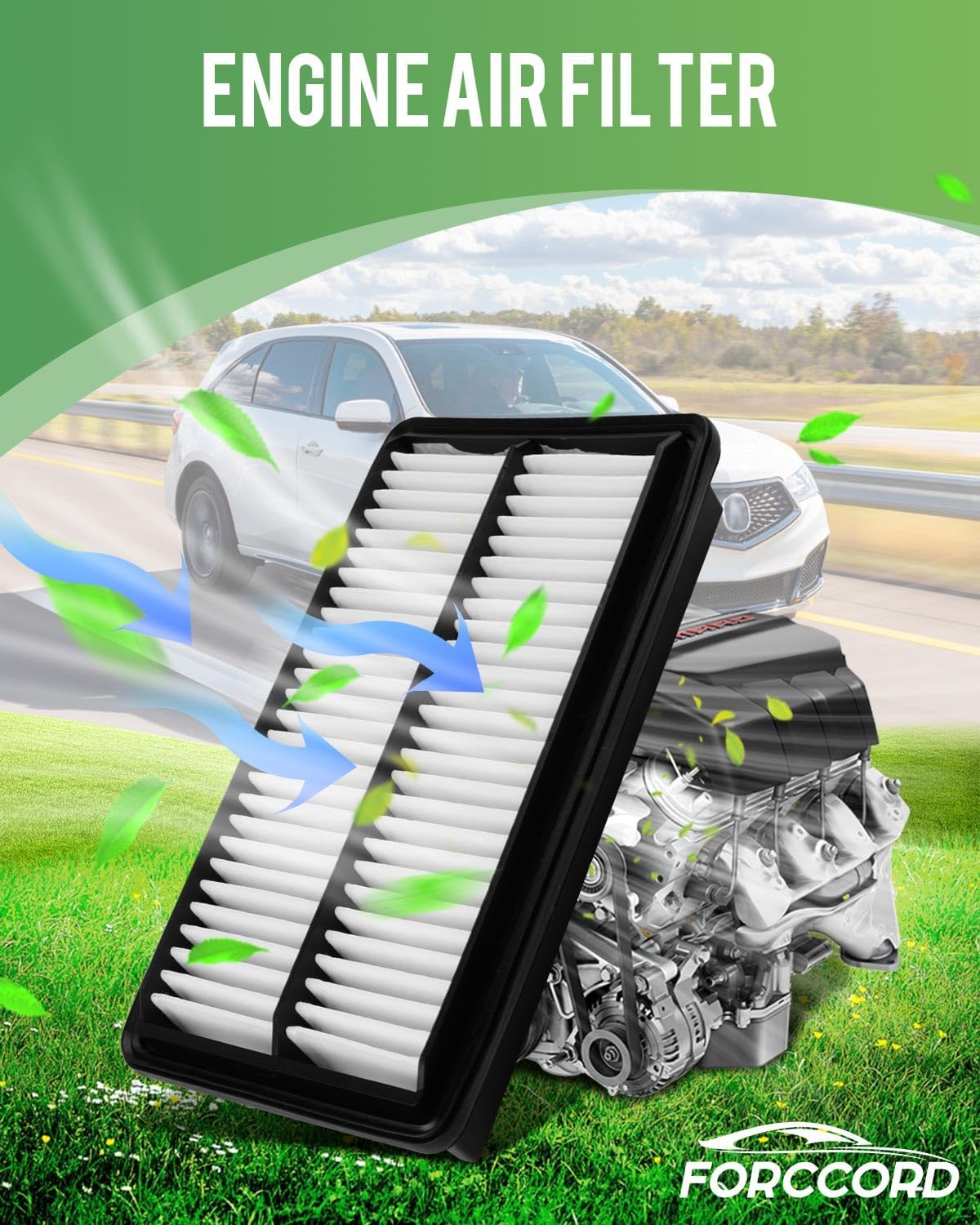 2-Pack Engine Air Filter Fits for Kia Seltos 1.6L 2021-2025 2026, Seltos 2.0L 2021-2025 2026 Air Filter Replacement 28113-Q5000 Car Accessories