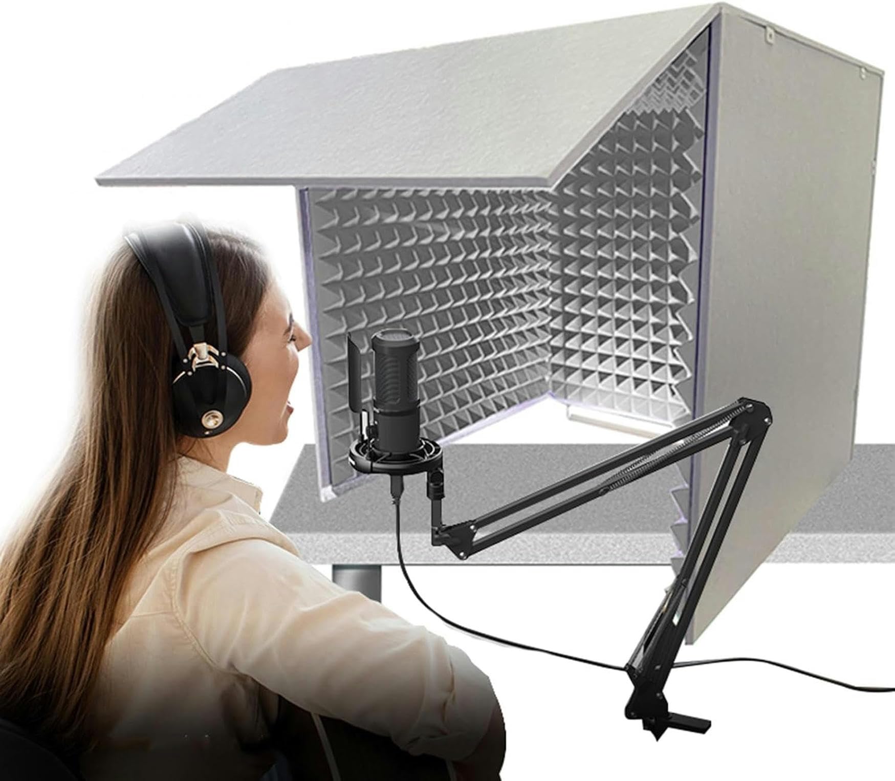 Studio enregistrement portable et boîtier insonorisé pour session chant