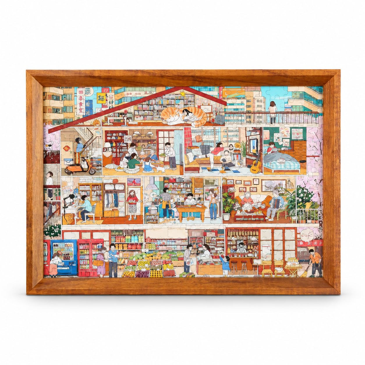 Cadre pr puzzle en bois massif, 40x40cm pour puzzle 500