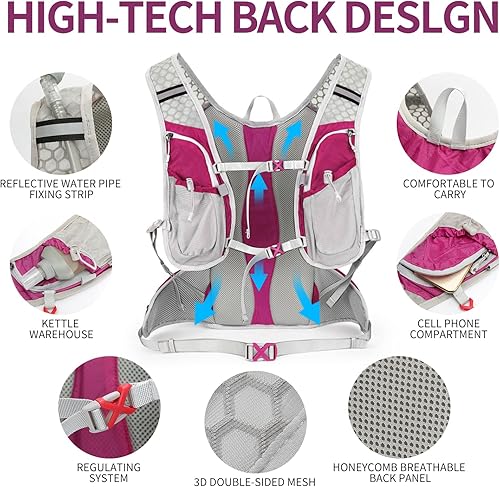 Miniatura 3 de IX INOXTO Hydration Pack Backpack, Lightweight Water Backpack with 2L Hydration Bladder Daypack for Men Women,Running Hydration Vest for Trail