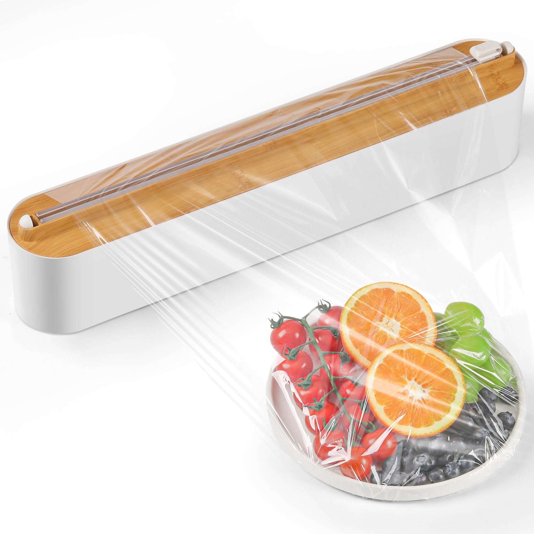 Quasziwa Aluminum Foil & Cling Film Dispenser and Cutter, Magnetic & No-Drill Wall Mount