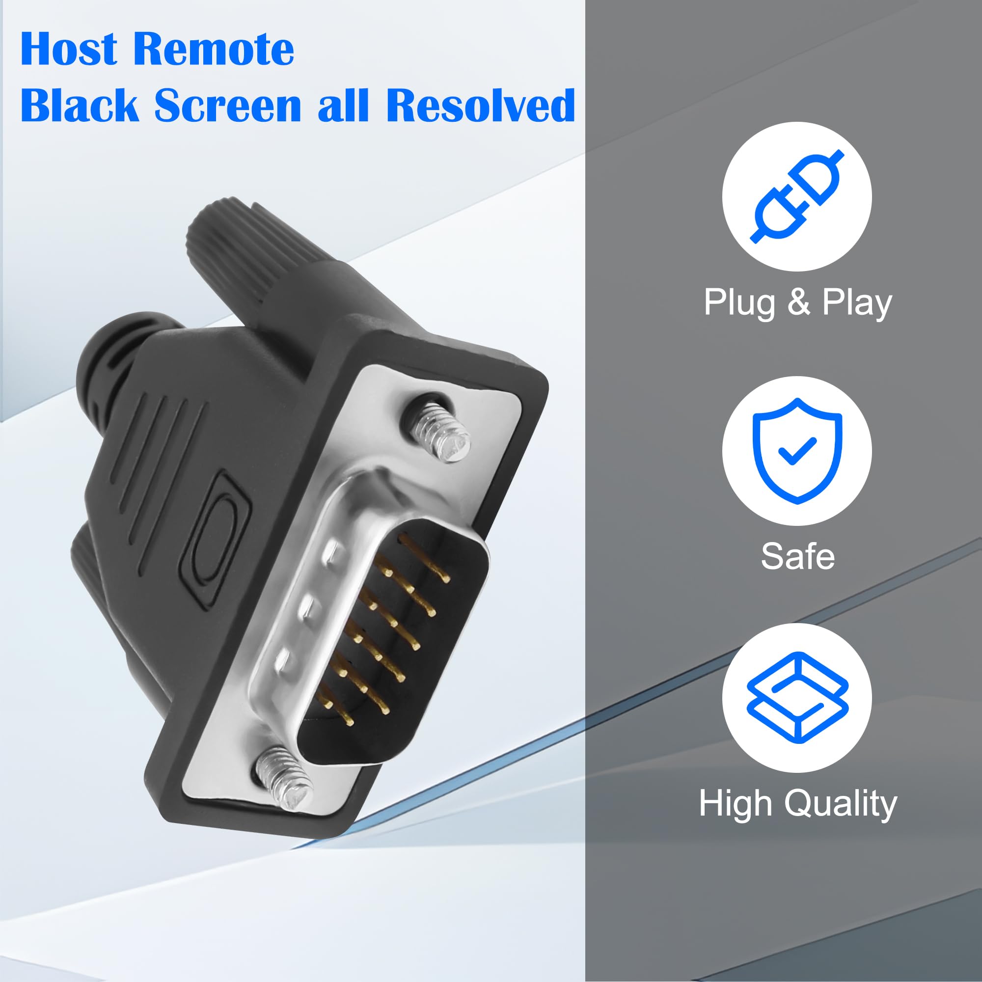 MEIRIYFA VGA Dummy Plug senza testa Ghost Display Emulatore, VGA Virtual Display RGB Monitor Dummy Plug senza testa Ghost Display Emulatore 1920x1080P@60Hz (2 Pack)