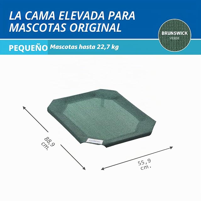 Foto 4 de 7 de Coolaroo Elevated Mascota Cama Cubierta de Repuesto, Color Verde