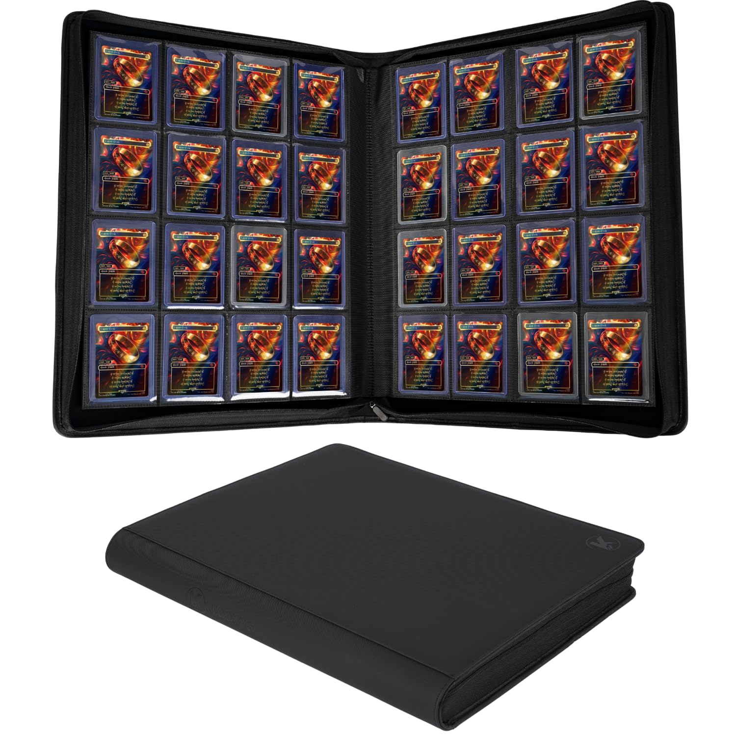 Carpeta de carga superior jumbo, con capacidad para más de 640 cargadores superiores para tarjetas, carpetas de carga superior de 16 bolsillos con fundas para tarjetas rígidas de 3 x 4