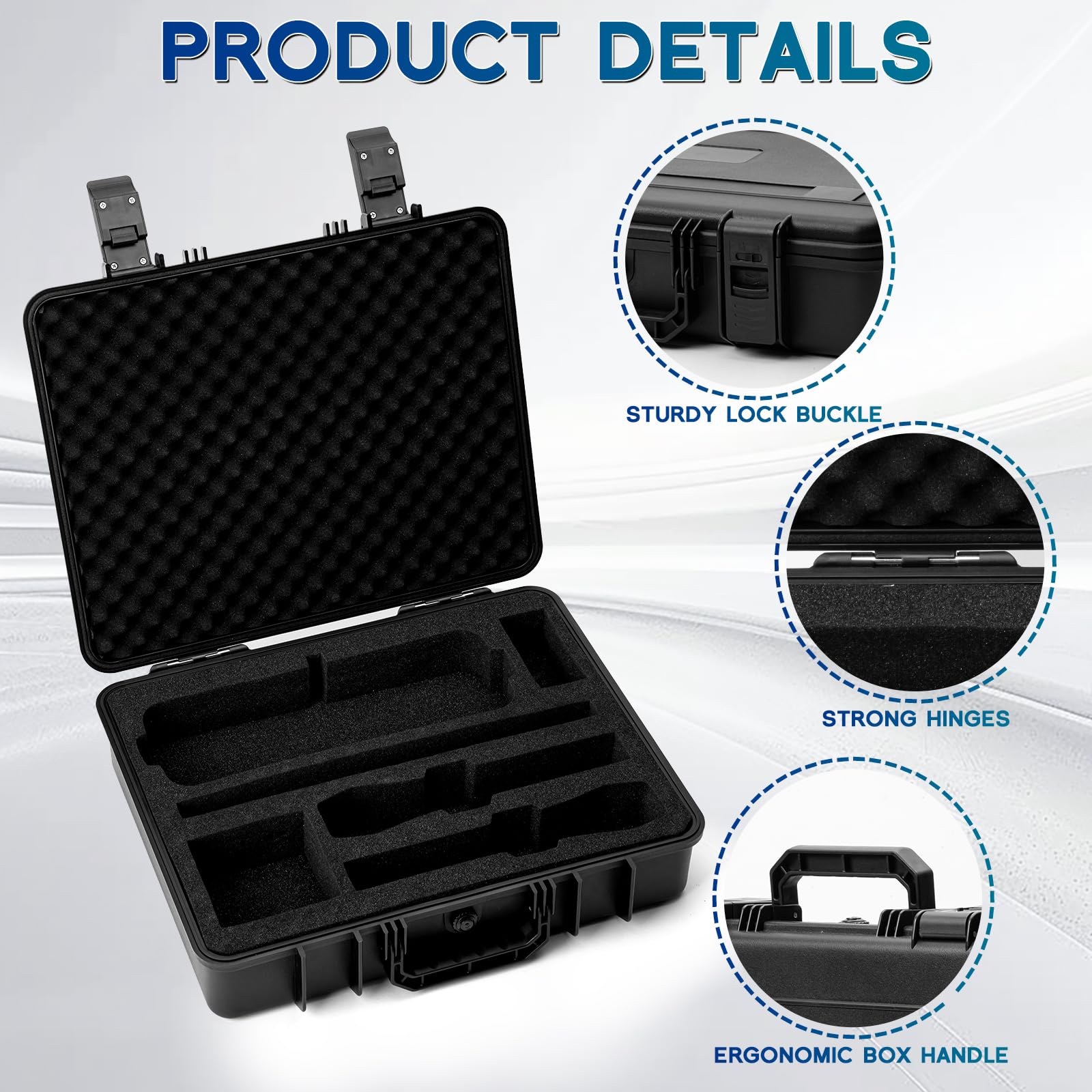 Custodia per microfono wireless, custodia rigida in schiuma per il trasporto del microfono, con schiuma personalizzabile, compatibile con Sennheiser, Shure, Audio Technica, Nady, VocoPro, ricevitori,