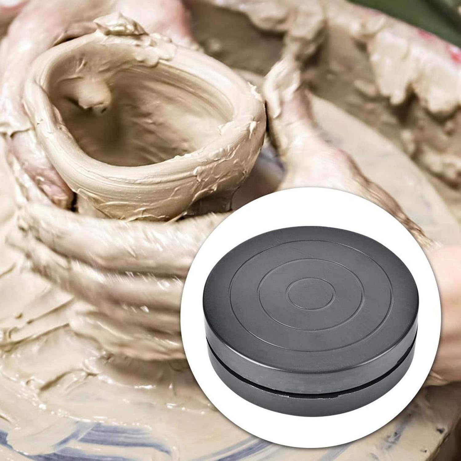 Clay Turntable, 11.5/17.8cm Hand-Made Craft Clay Sculpture Turntable, Craft Clay Plastic Turntable - Image 3