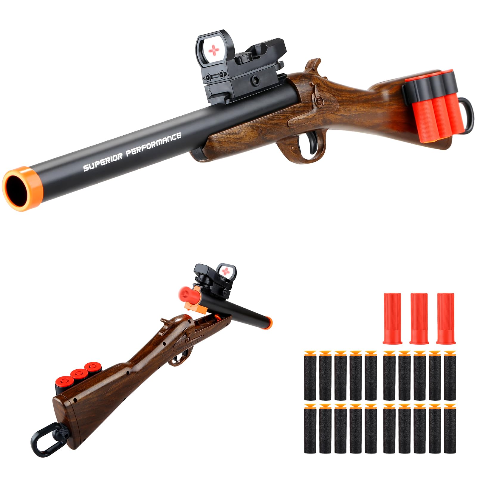 QCCX Toy Guns for Boys, Shotgun Foam Blaster Toys with Soft Dart, Educational Shooting Game - Kids Outdoor Toys for Ages 14+