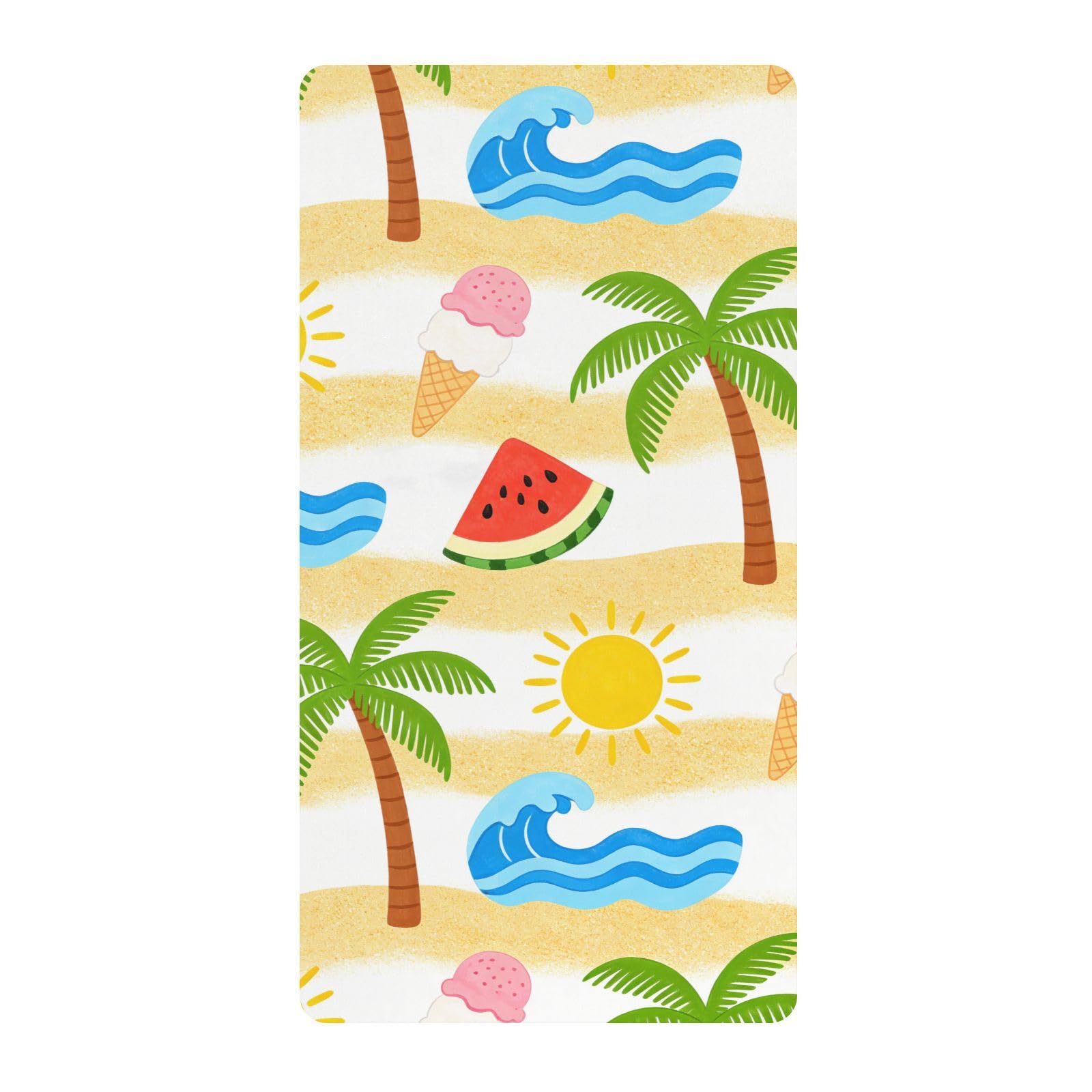 Parure de lit bébé coton anti-transpiration motif plage tropicale fille garçon