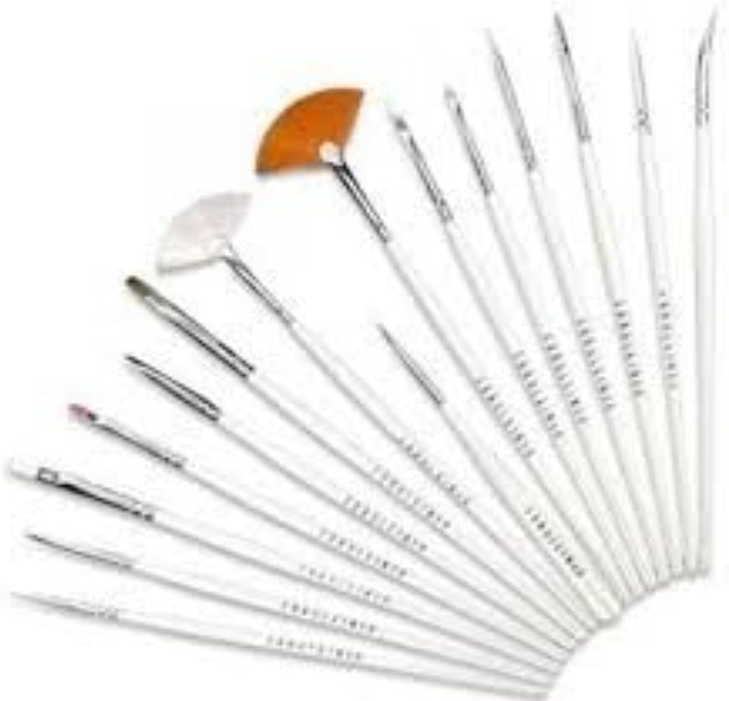 15 Pcs Acrylic Nail Art Design Painting Pen Brush Set Amazon.co.uk