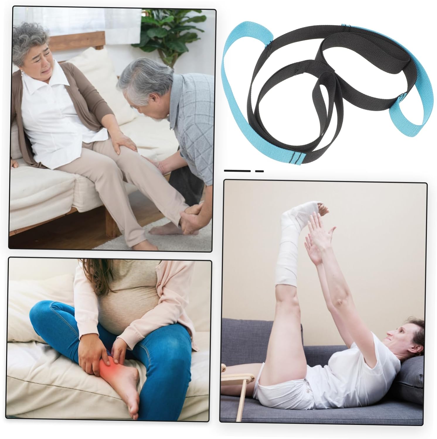 2pcs Leg Mobility Belt Thigh Straps for Workout Elder Leg Lifter Assist Belt Stretching Straps for Gym