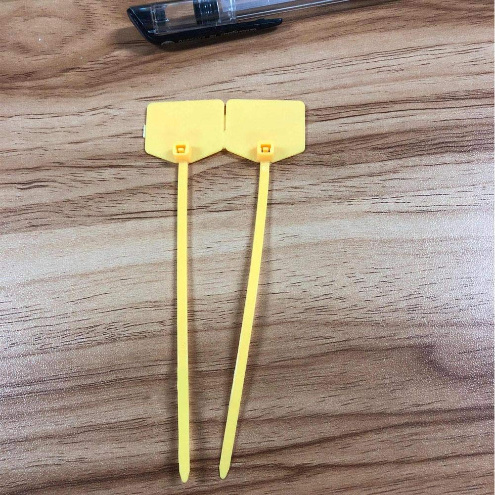 100 Stück Gelbe Sicherheits-Dichtungen – 40 Cm Lang, Nummeriert, Mit Stahleinsatz