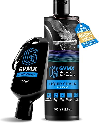 50ML100ML400ML Superior Grip Premium Liquid Chalk. Long Lasting Mess-Free Gym Chalk for Weightlifting, Gymnastics, Climbing. Fast Drying Refillable
