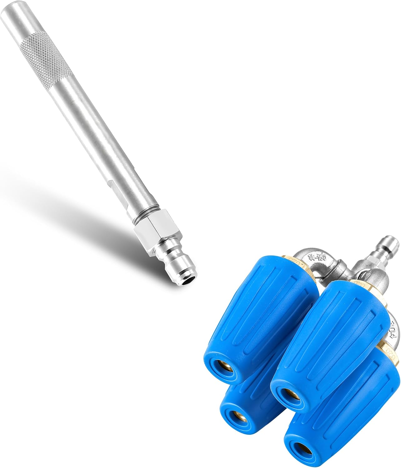 Pressure Washer Long Range Chemical Nozzle, Shooter Tip, Power Washer High Reach Spray Nozzle, 4-in-1 Turbo Nozzle Pressure Washer, Quadruple Turbo Nozzle for Power Washer, 4000 PSI, 4-6 GPM