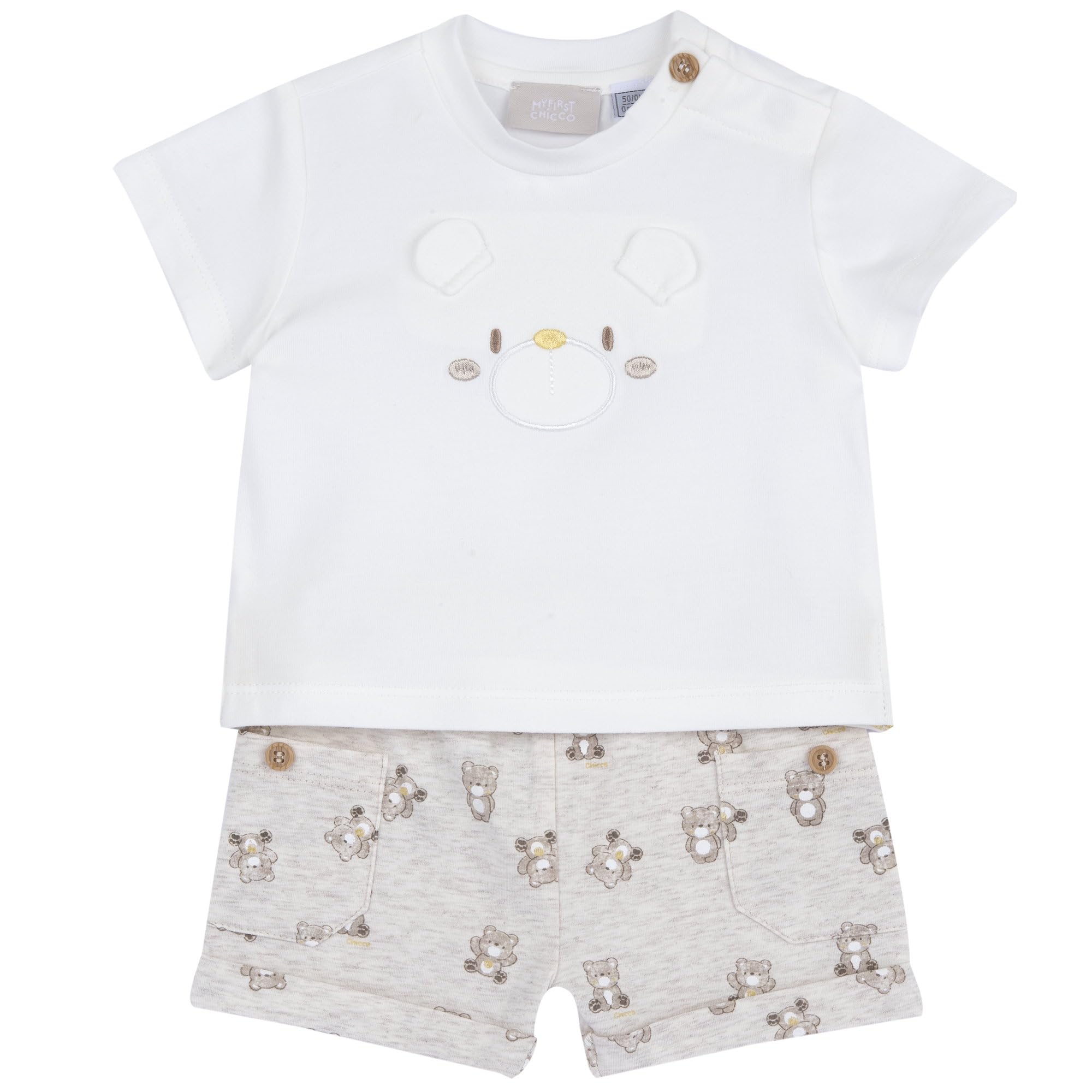 Chicco, Baby‑Set für Jungen mit T‑Shirt und Shorts aus Weichem Stoff, Kinderbekleidung, Designed in Italy