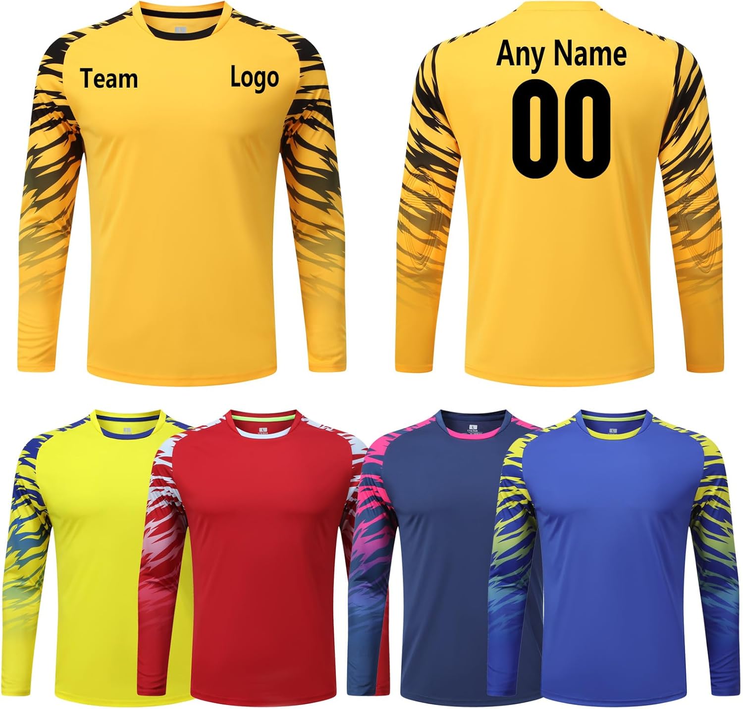 Quick-Dry Breathable Goalie Shirt with - Custom Goalkeeper Jersey for All Ages - Adults/Kids/Teens