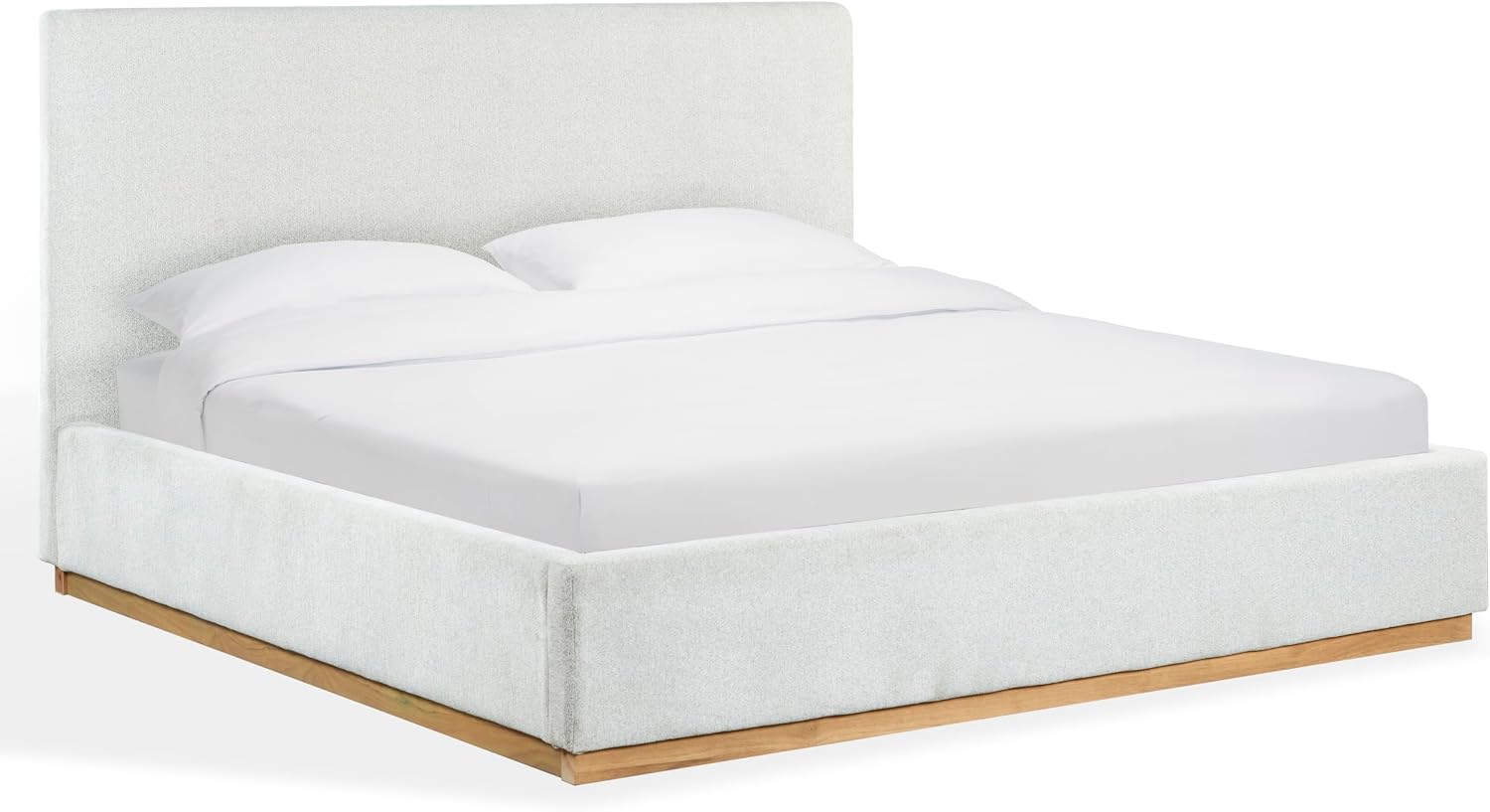 SAFAVIEH Couture Collection - Pippin Grey Chenille Upholstered King Bed with Headboard, No Box Spring Required (SFV5063C-K)