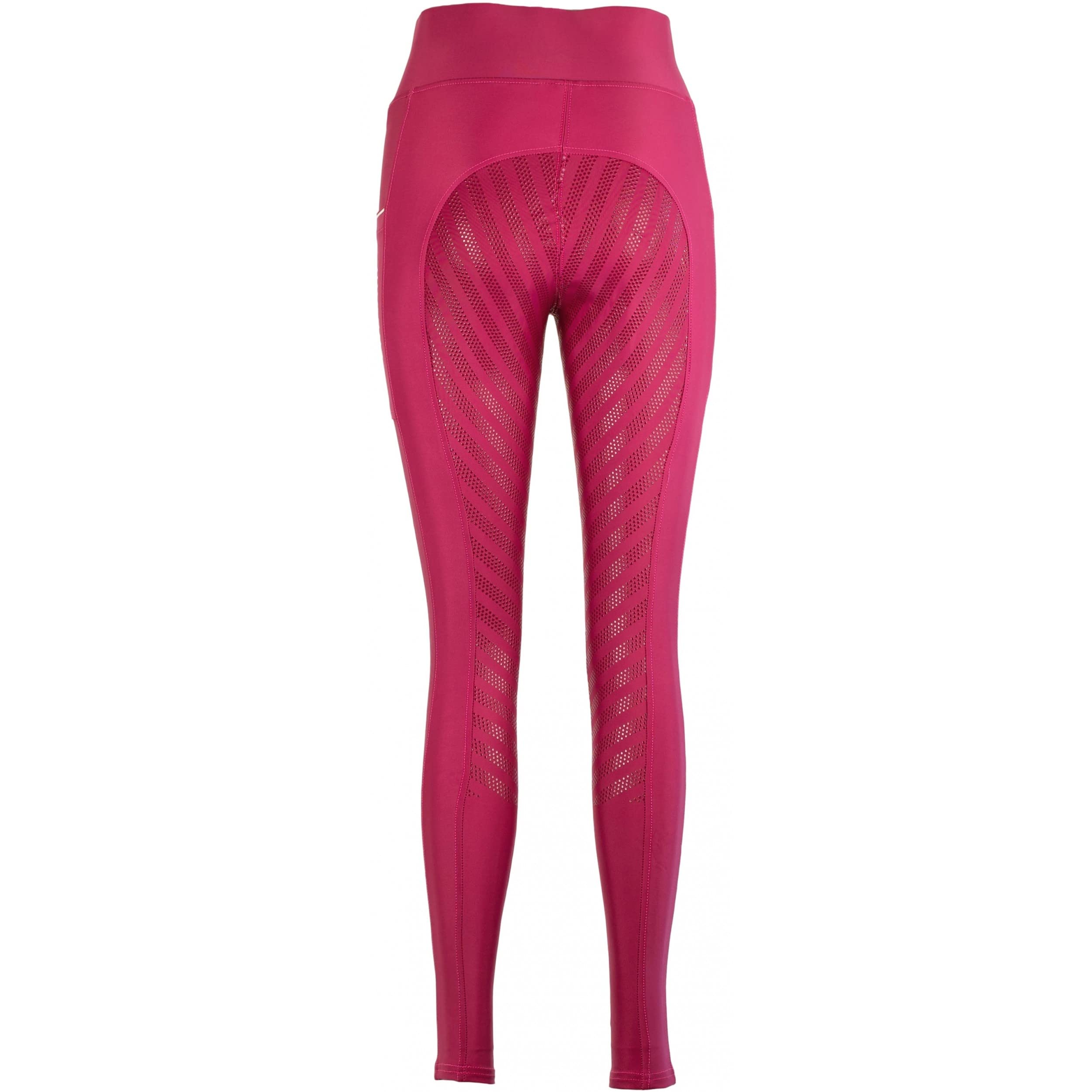 Lazura - Reitleggings für Damen Fenja | Vollbesatz aus Silikon | Reithose mit 2 seitlichen Handytaschen | Vollbesatzreithose in Burgundy | Reitbekleidung in Größe 36/38