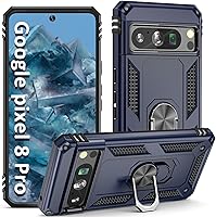 Vista 8 de ADDIT Funda para Pixel 8, funda para teléfono Google Pixel 8 con soporte de anillo magnético de soporte, grado militar a prueba de golpes, funda
