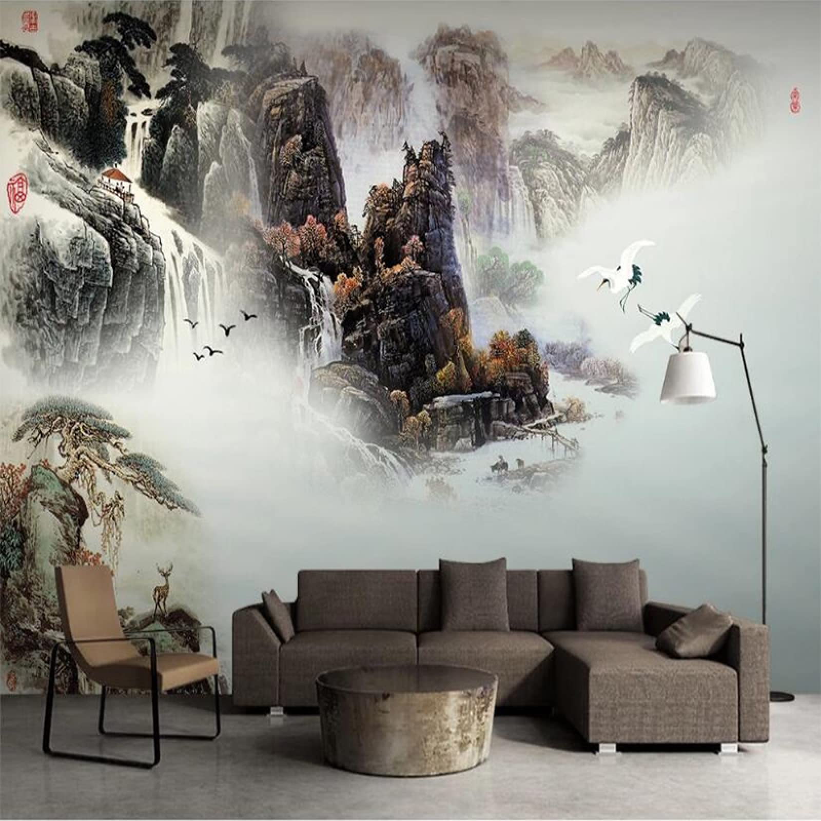 Fond d’écran 3D paysage chinois haut de gamme pour décoration murale TV et canapé
