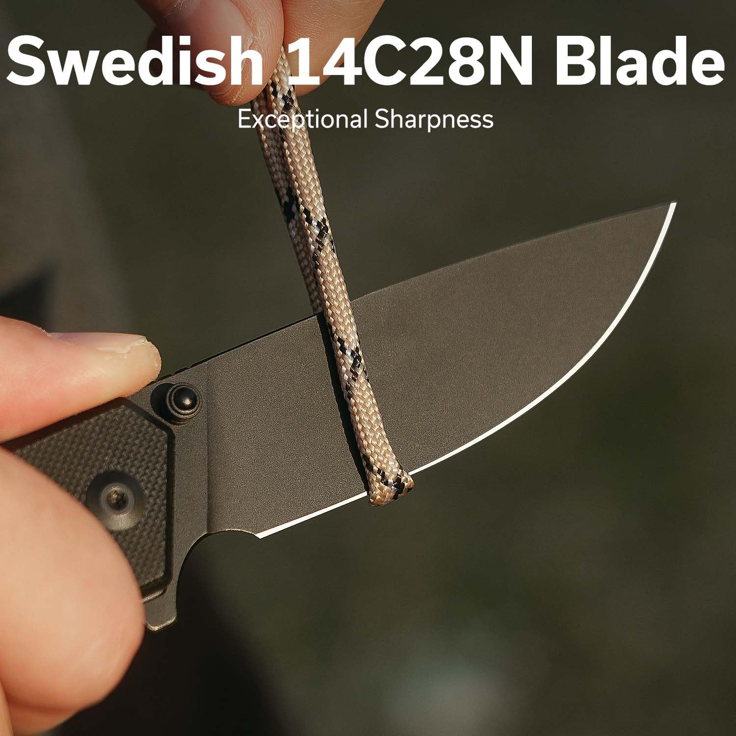 CIVIVI Merit Pocket Knife, Folding Knife with 3.28" 14C28N Blade G10 Handle, Lightweight EDC Knife with Reversible Pocket Clip for Camping Hiking Indoor & Outdoor, C24012-1, Black