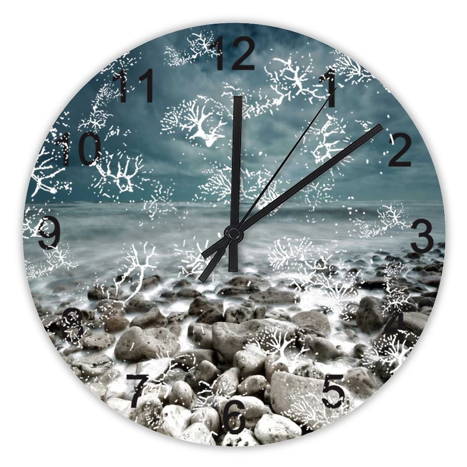 Horloge murale silencieuse haut de gamme 40,6 cm décoration d'intérieur thème marin