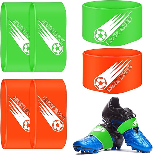 4 piezas de bandas de encaje de fútbol para jóvenes, tacos deportivos para niños, protector de cordones de zapatos de fútbol para temporada de fútbol