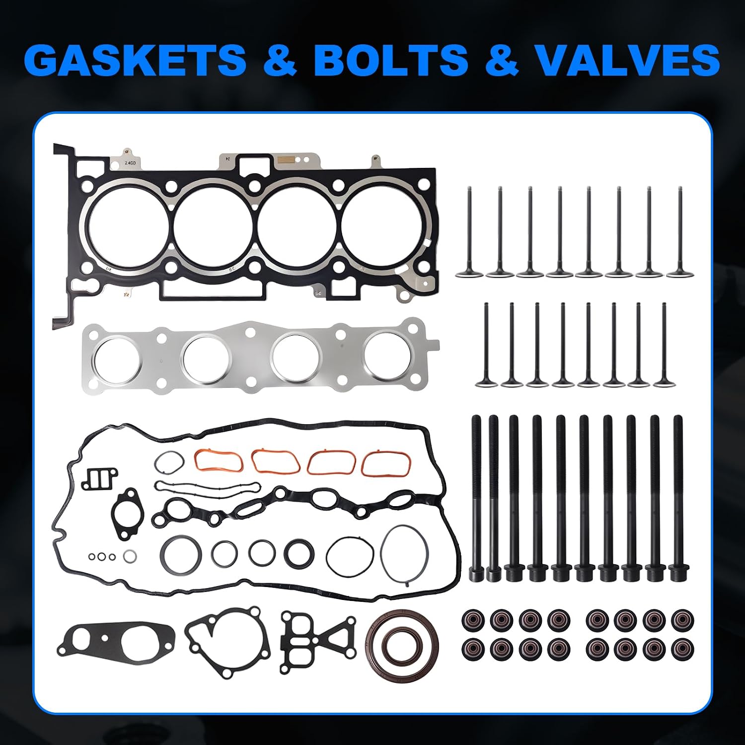 G4KH 2.0T Engine Overhaul Rebuild Kit w/Crankshaft, Head Gasket & Connecting Rod, Fit for Hyundai Elantra/Tucson/Sonata, for Kia Soul/Forte/Sportage 2.0L, 23111-2G400