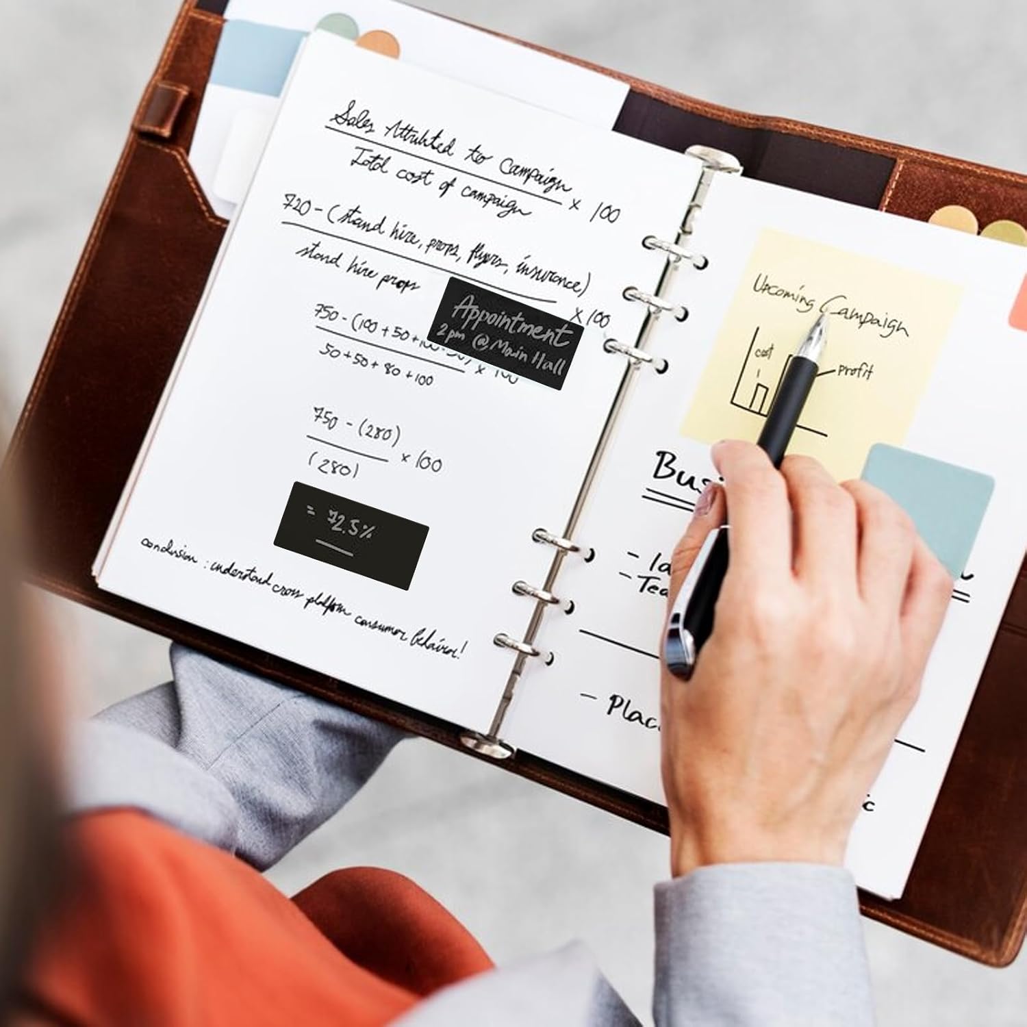 Black Color Coding Labels 1.57" × 0.75" Self-Adhesive Rectangle Stickers Waterproof Name Tags for Office School Home 160 PCS - Image 3