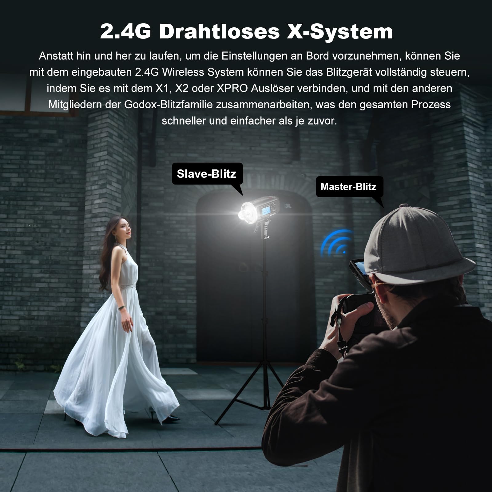 Godox AD600BM 600Ws GN87 HSS 1/8000s Flash Exterior de Estudio Monolight con Bowens Mount, Batería 8700mAh, 2.4G Wireless X System con 32 "x32 Softbox, Reflector Standard, Snoot, Barn Door Kit