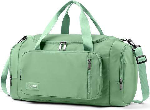 HOTOR Gym Bags for Men & Women with Shoe Compartment & Wet Pocket, Green | 20.5" x 11.0" x 10.6", Spacious Duffle Bag , Carry On Weekender Bag Portable Sports Duffel Bag for Workout, Fitness, Travel